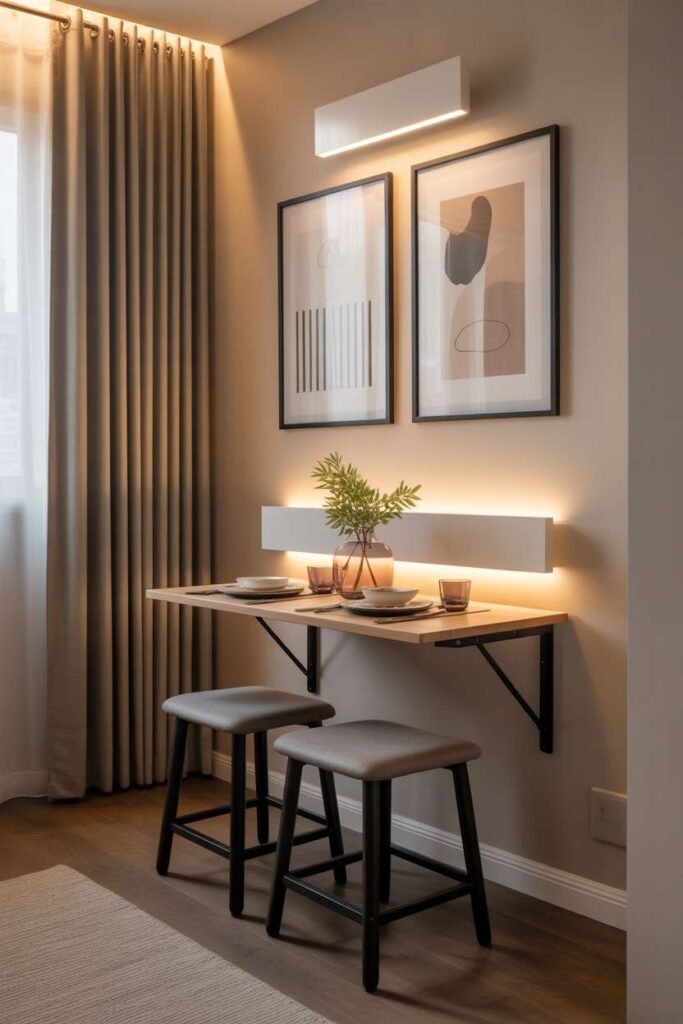 Wall-Mounted Dining Setup