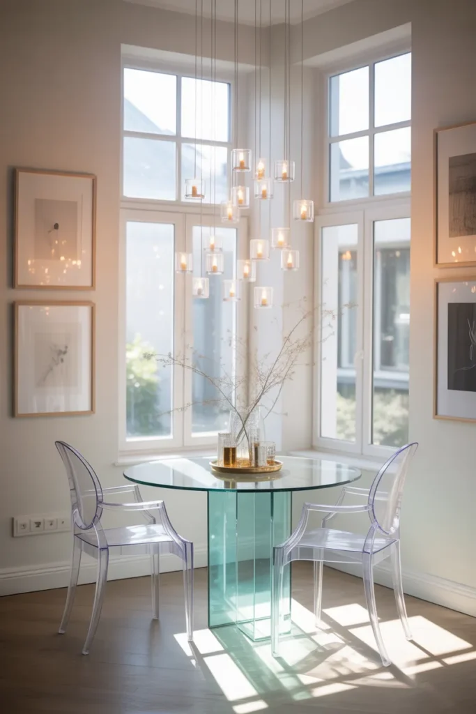 Glass Top Table for Airy Feel