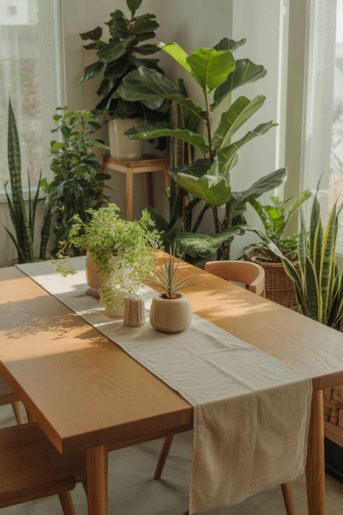 Green Plant Corner Dining Decor