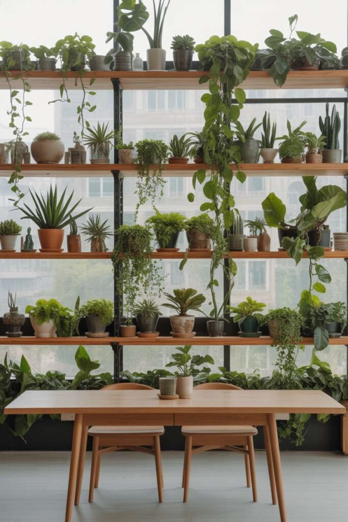 Greenery Shelf Decor Style