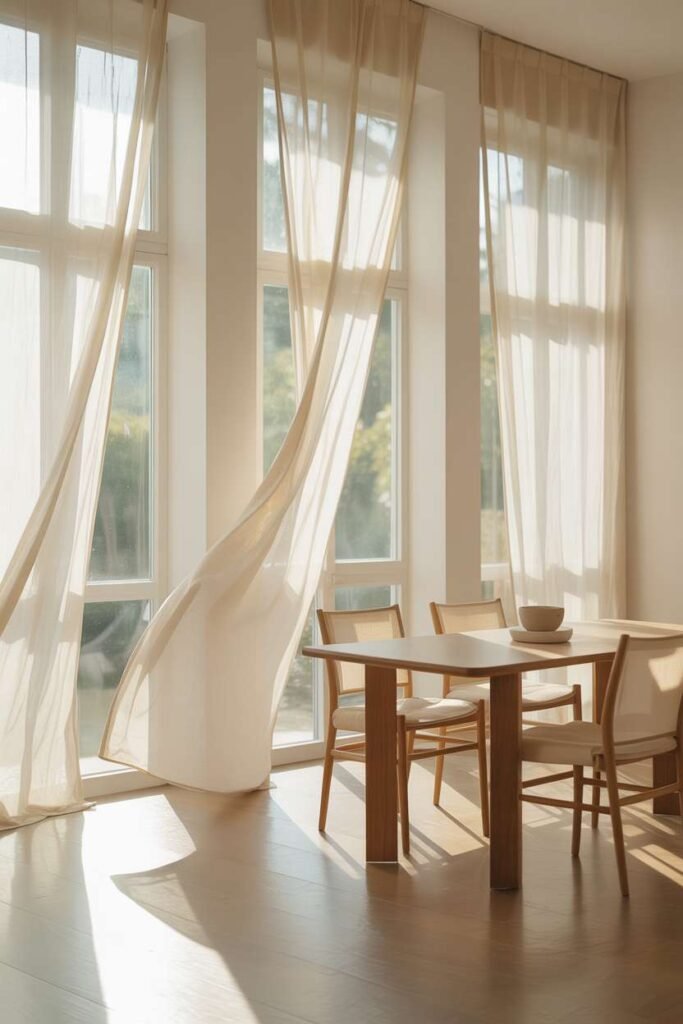 Use of Light Curtains for Airy Feel