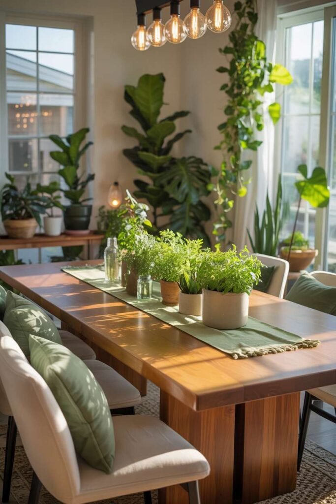  Dining Room with Green Accents