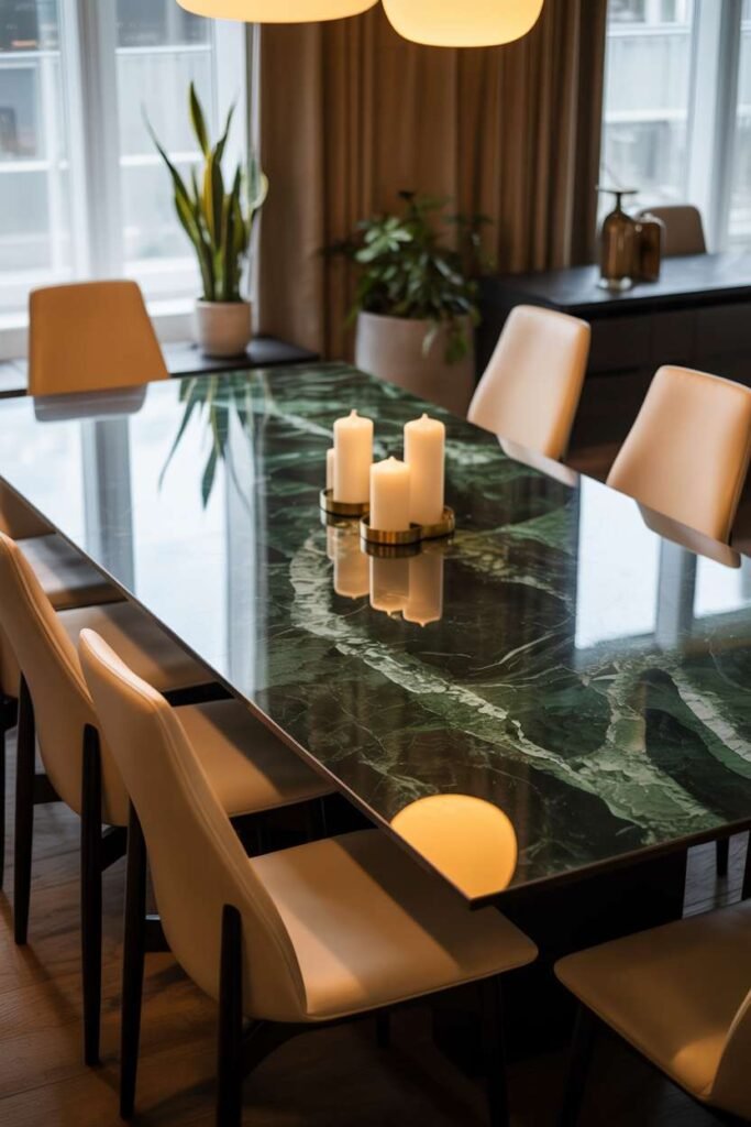 Green Marble Dining Table Style