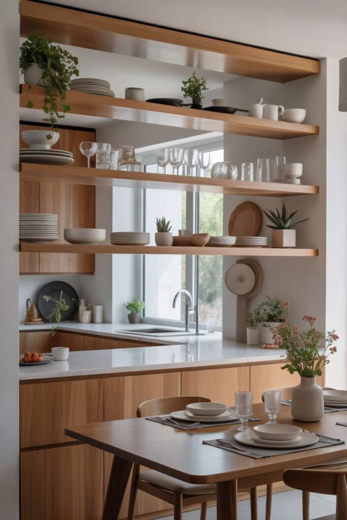 Open Kitchen-Dining Shelf Combo