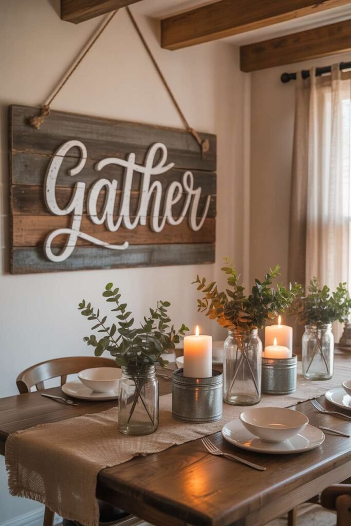 Farmhouse Wall Sign Dining Decor