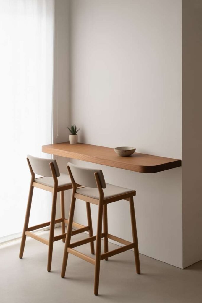  Narrow Wall Shelf Dining Setup