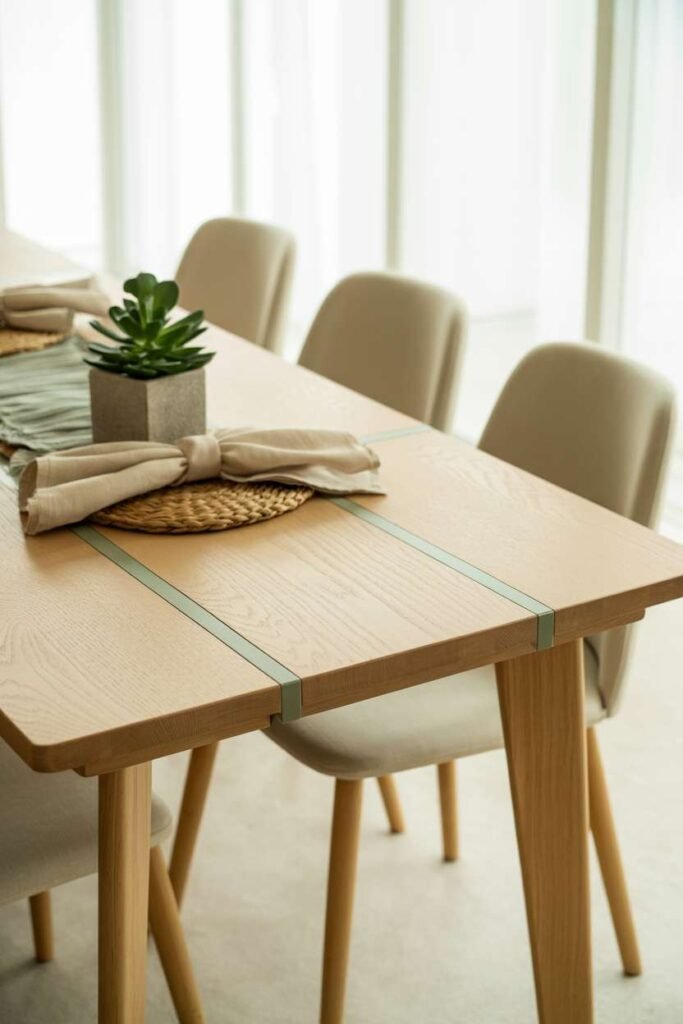 10. Minimal Green Dining Setup