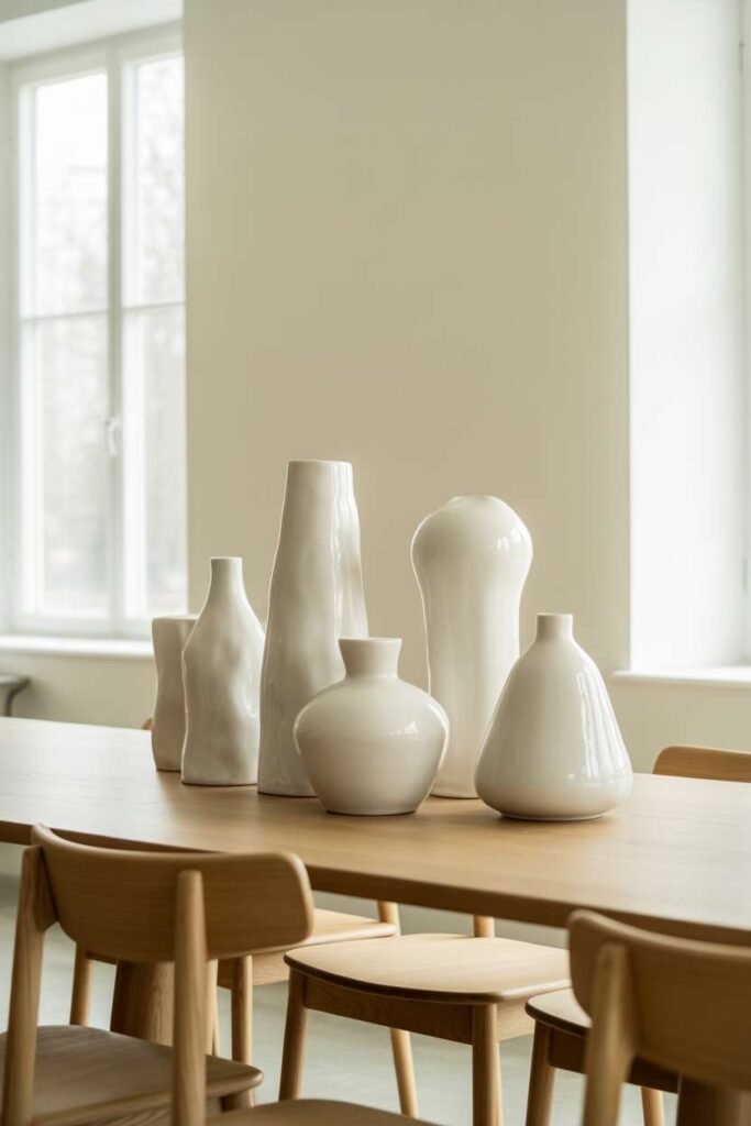 Minimal White Ceramic Centerpiece