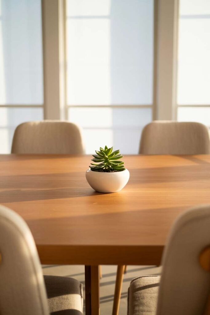 Green Dining Room Minimal Table Styling