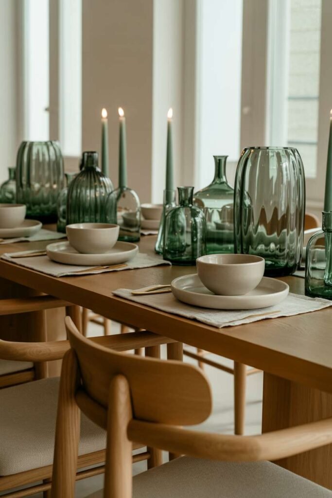 19. Green Glass Decor Accents