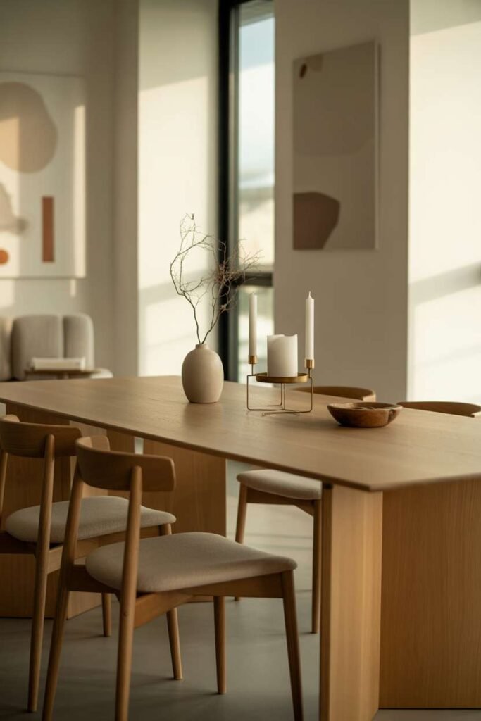 Modern Minimal Wood Dining Space