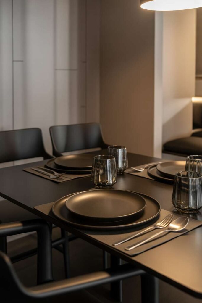 Sleek Black Dining Elements
