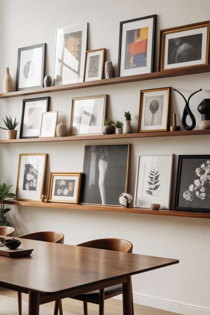 Dining Shelf with Framed Art Display