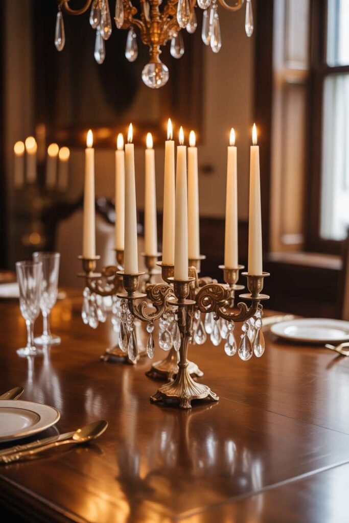 Traditional Dining Room with Classic Candle Holders