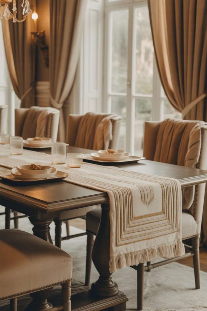  Traditional Dining Room with Layered Textiles