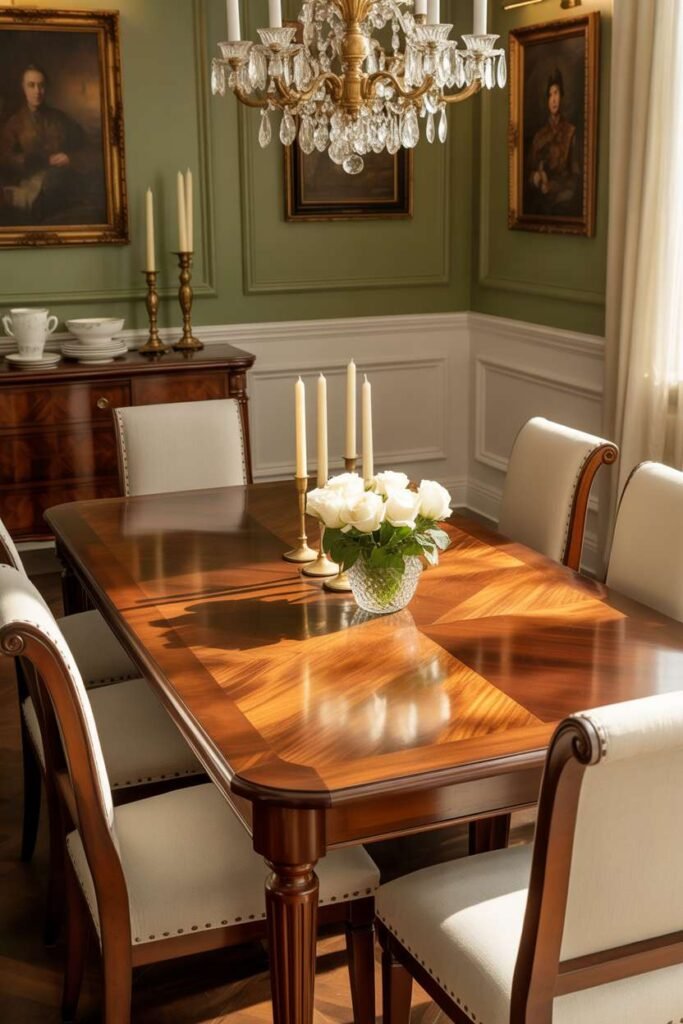 Classic Wooden Dining Table Setu