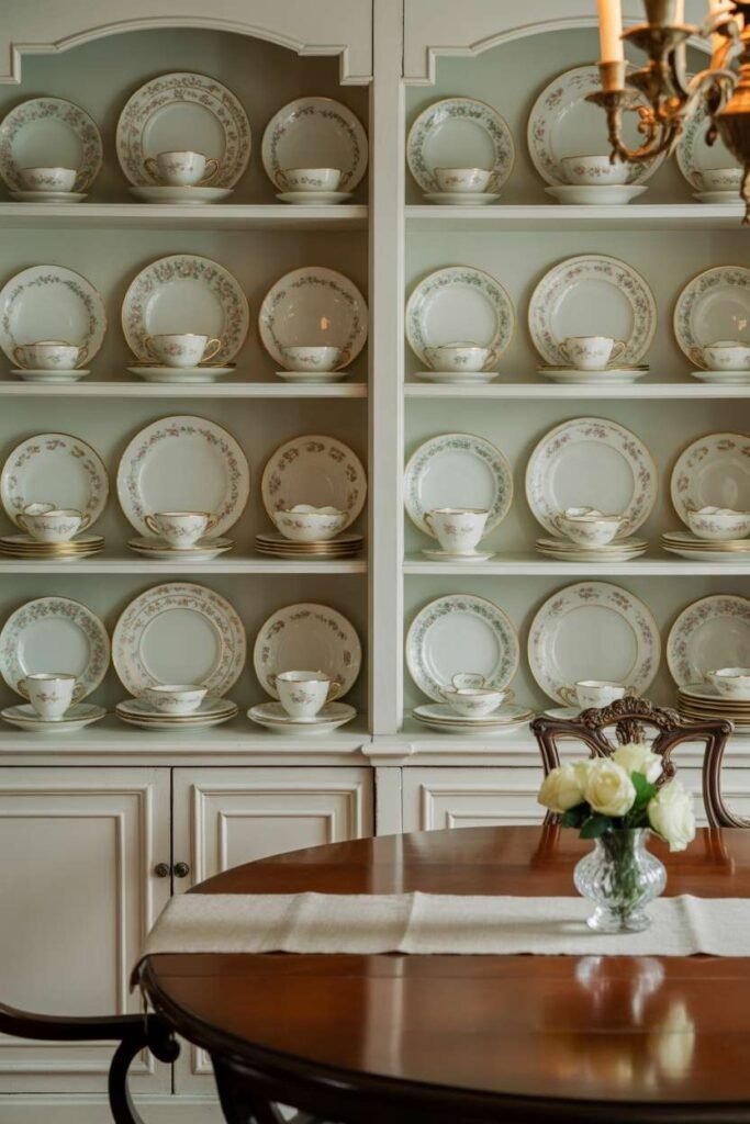 Traditional Dining Room with Classic Crockery Display