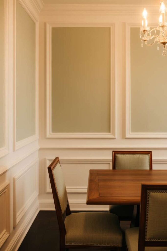 Traditional Dining Room with Wainscoting