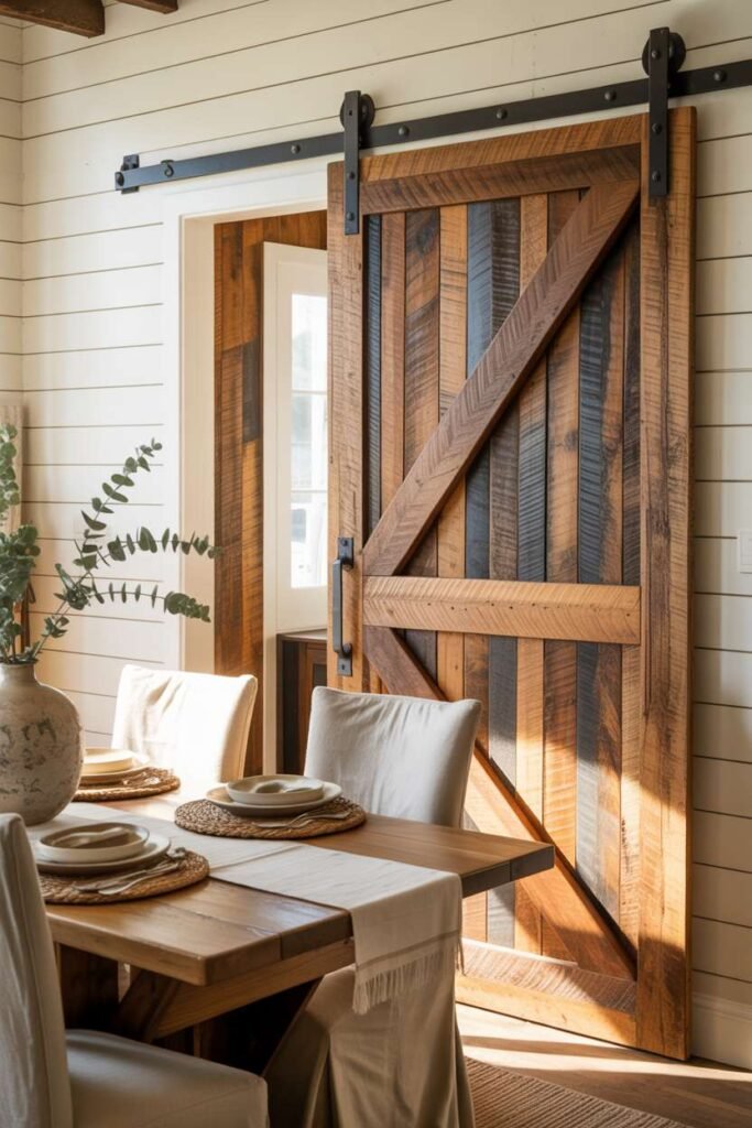 Rustic Sliding Barn Door Accent