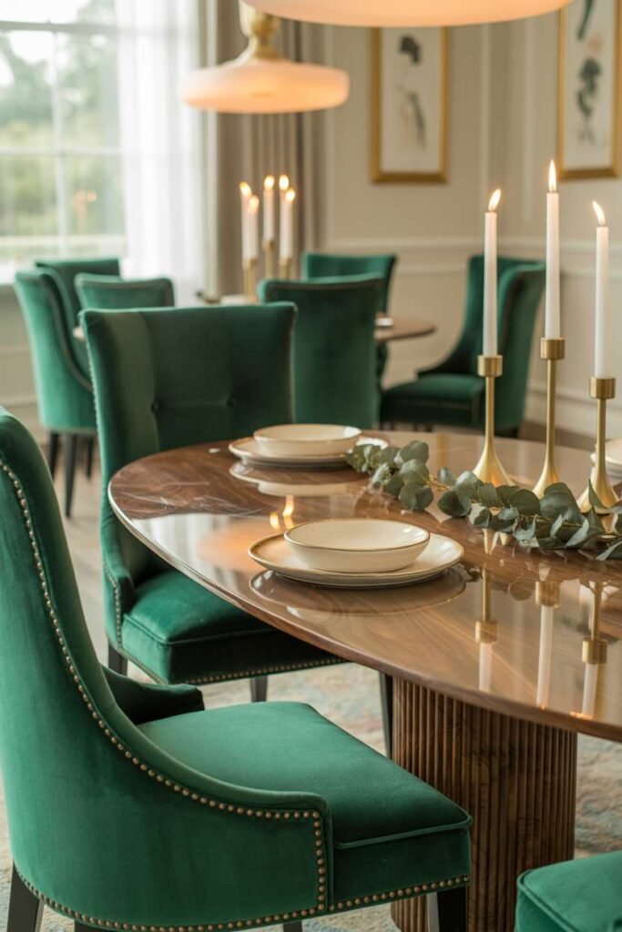 Emerald Green Dining Elegance