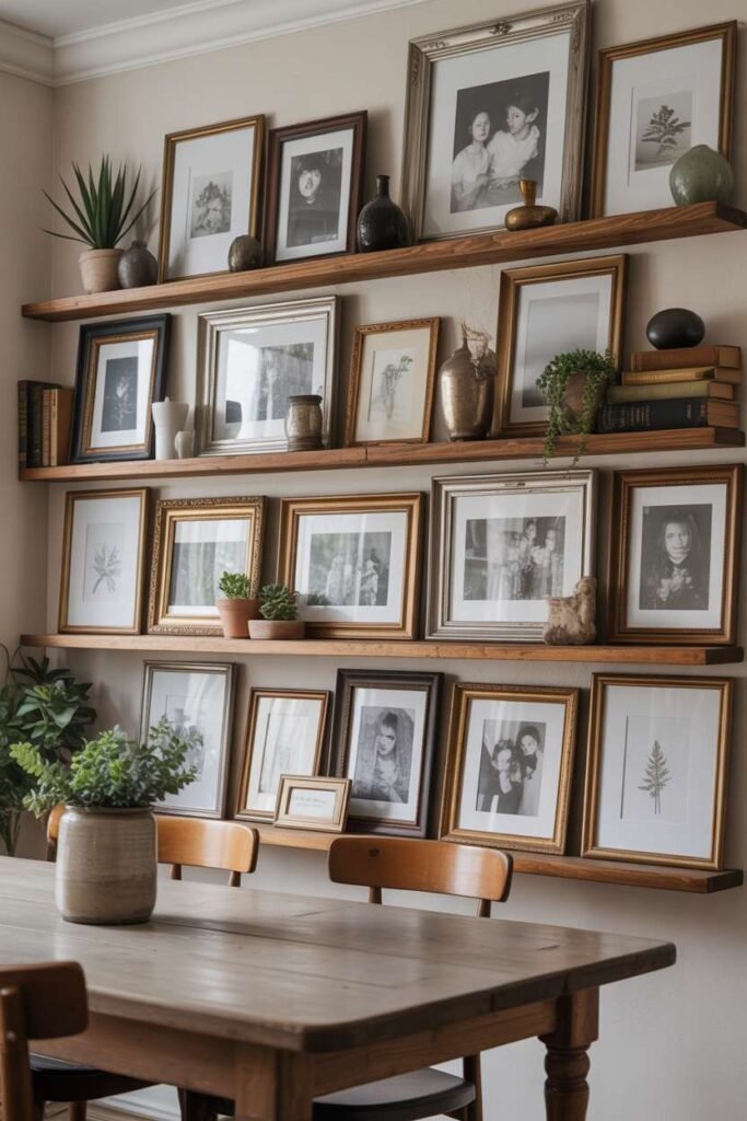 Dining Shelf with Vintage Frames
