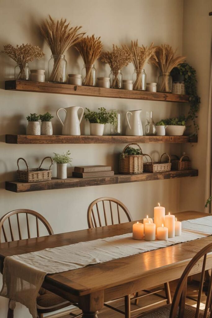 Farmhouse Open Shelf Styling