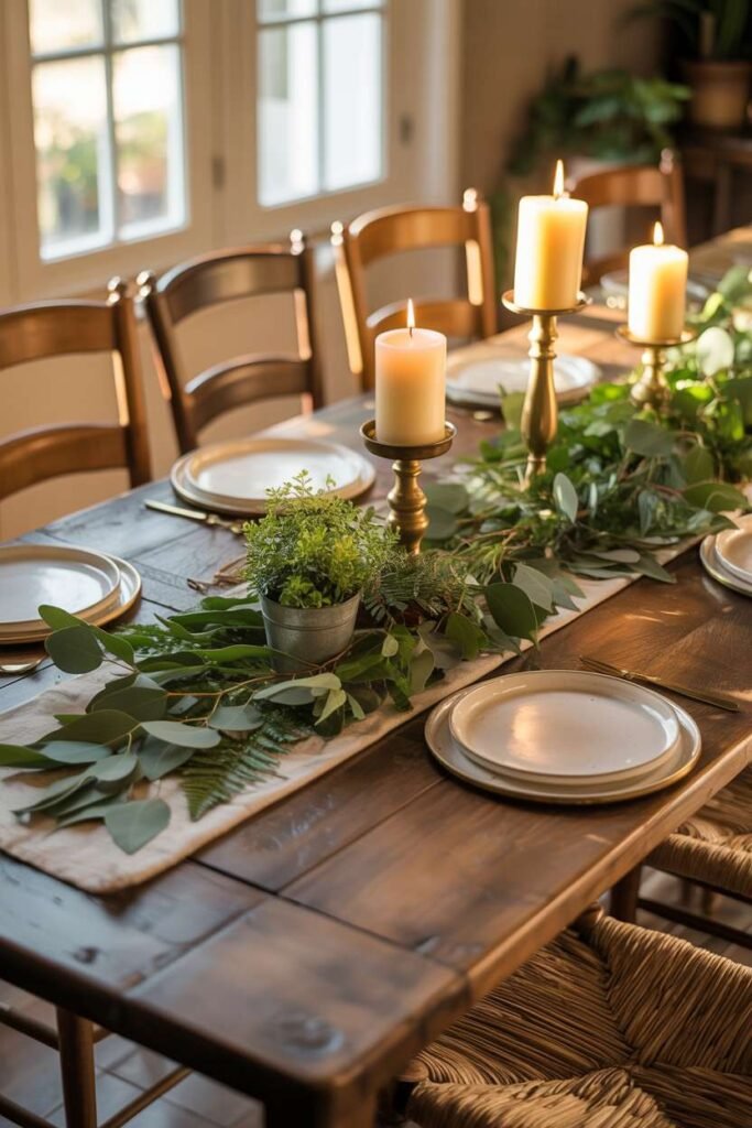15. Green Centerpiece Table Decor