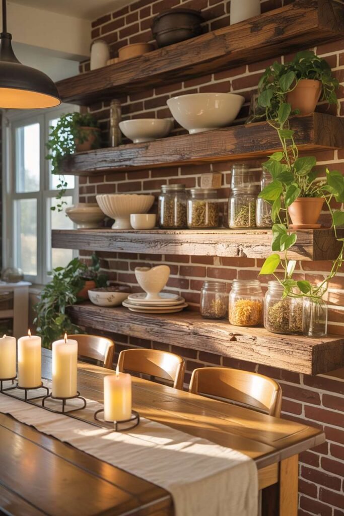 Rustic Wooden Shelf Display