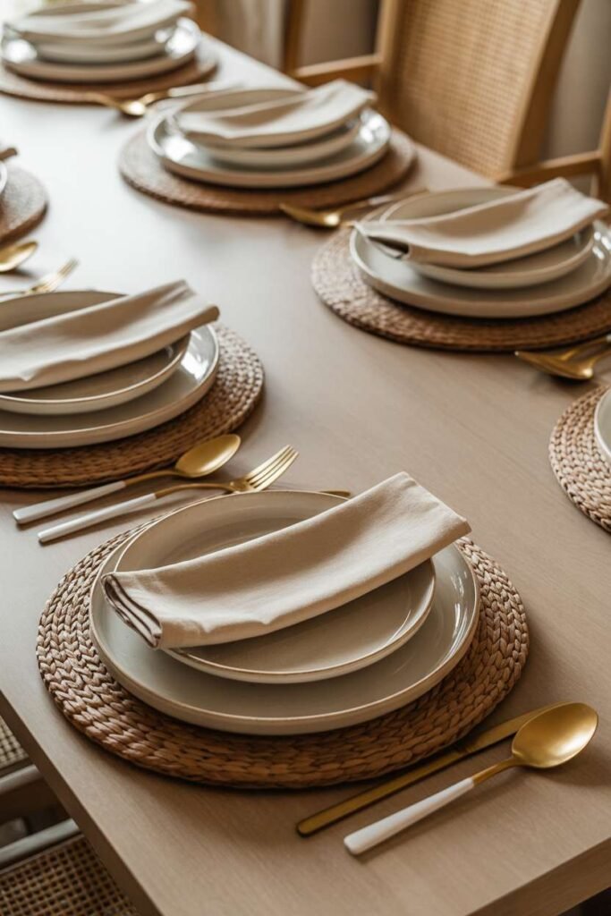 Layered Plates and Table Setting Display