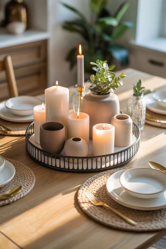  Elegant Tray with Mixed Decor Pieces
