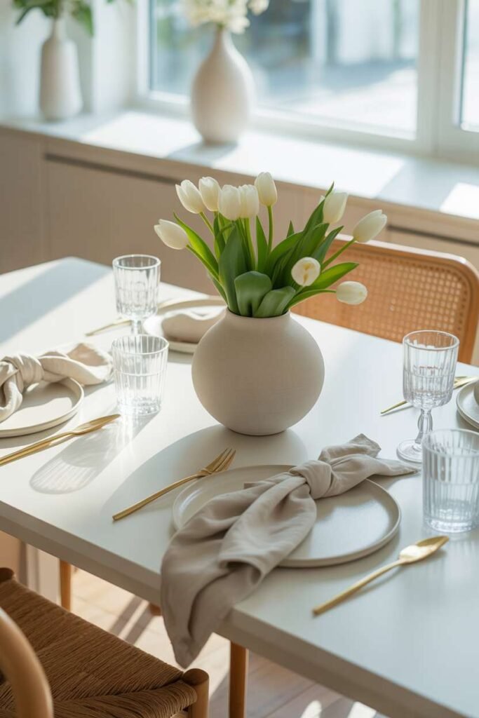 Soft White Minimal Table Styling