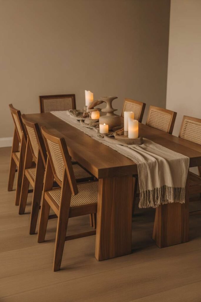 Warm Wooden Dining Layered Look