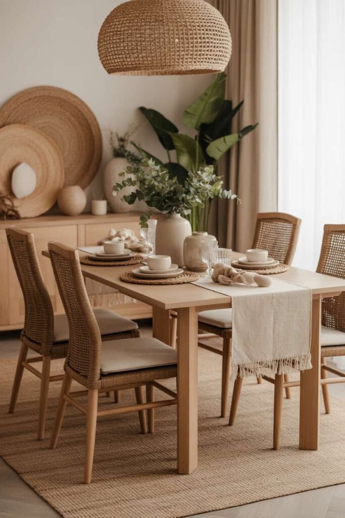 Natural Texture Dining Room Styling