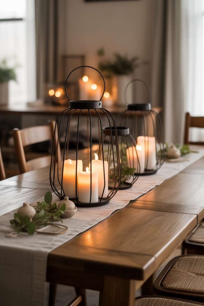 Farmhouse Candle Lantern Decor