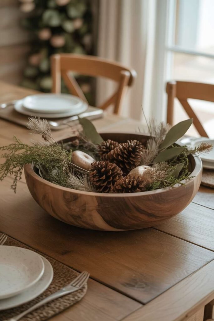  Rustic Wood Bowl Centerpiece