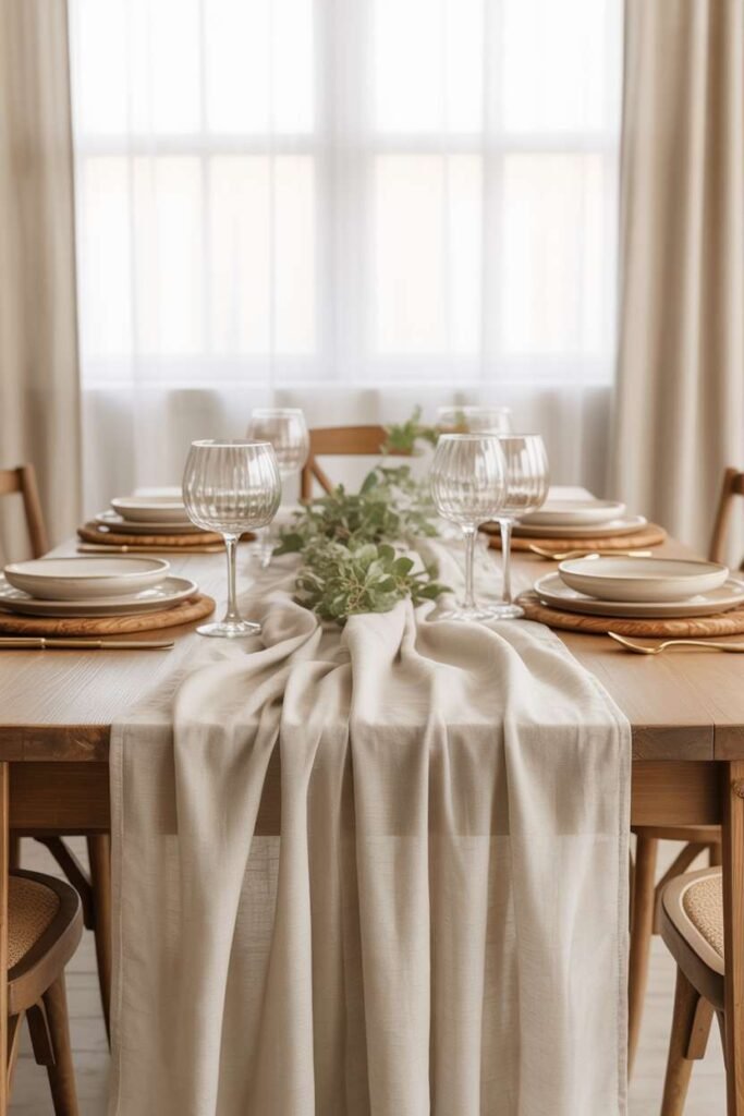 Natural Linen Table Styling