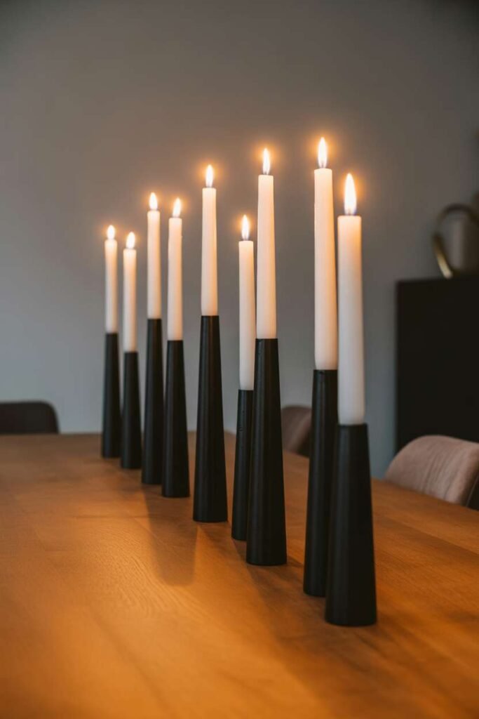  Elegant Black Candle Contrast Style