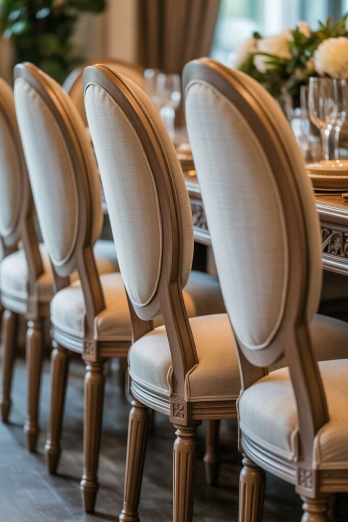  Upholstered Dining Chairs with Classic Fabric
