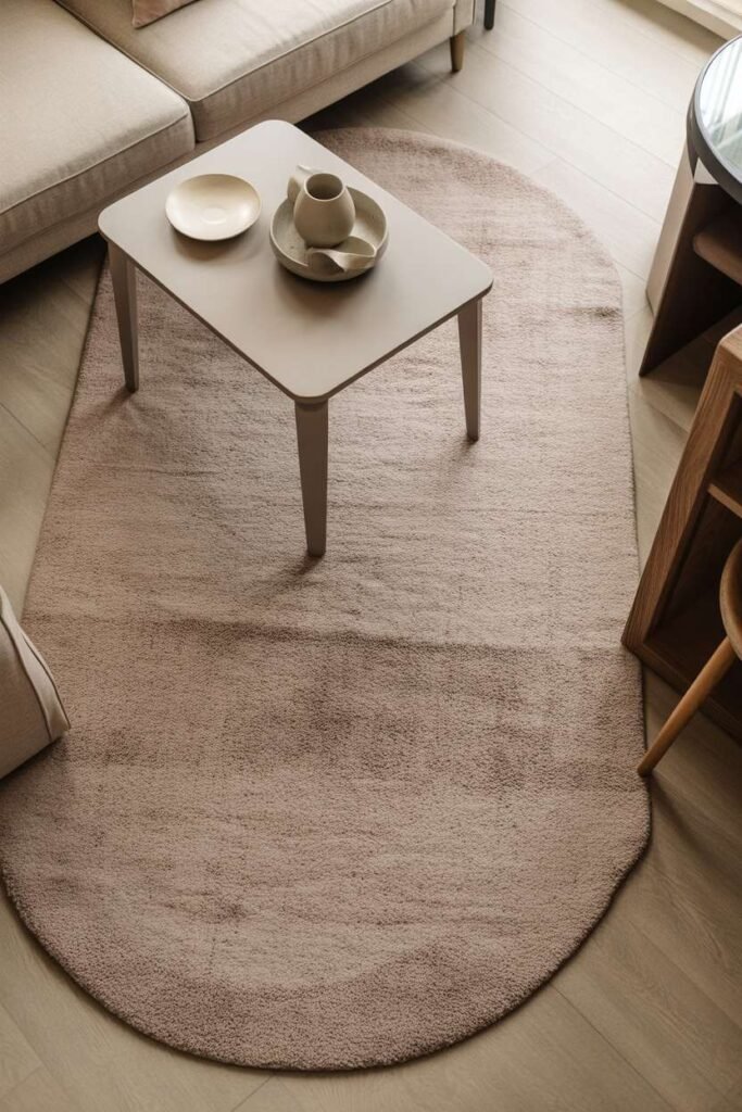 Use of Rugs to Define Dining Area