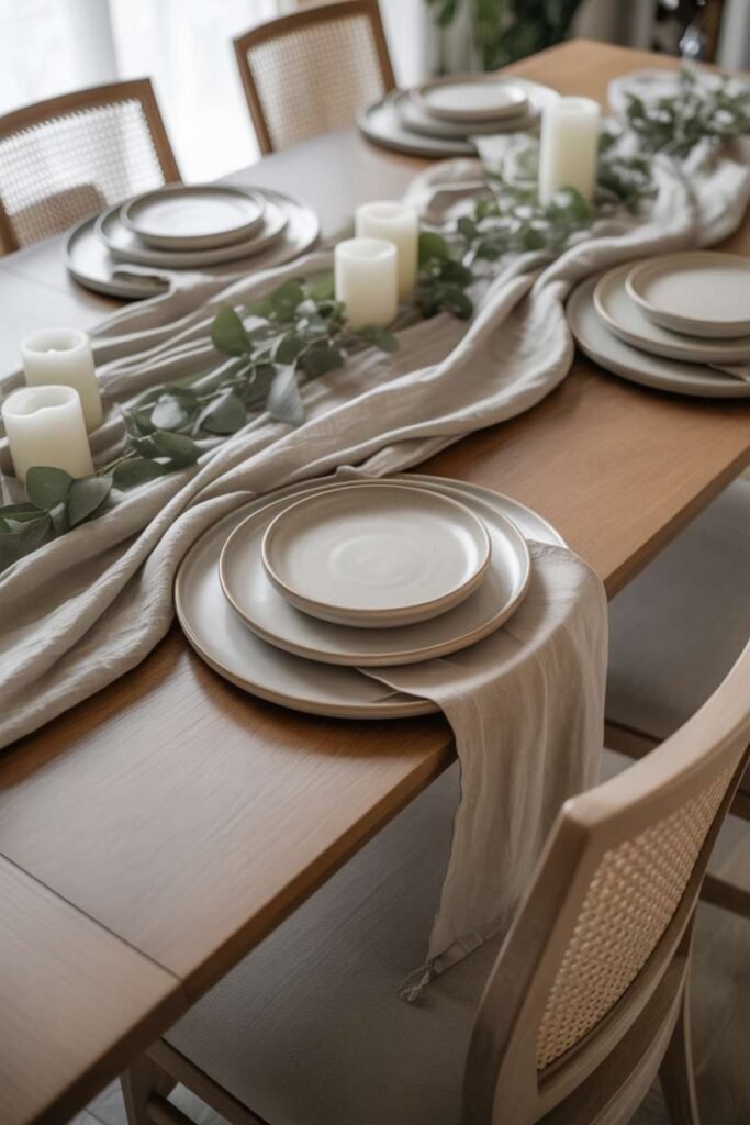 Elegant Neutral Layered Table Decor