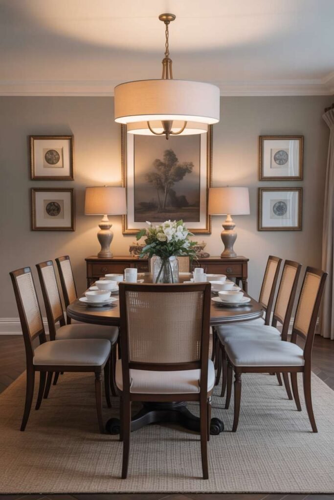 Symmetrical Dining Room Layout Design