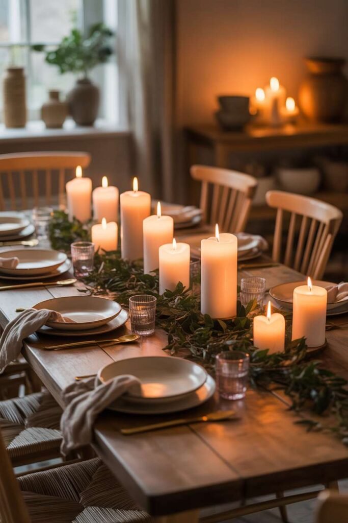 Cozy Candlelight Dining Setup