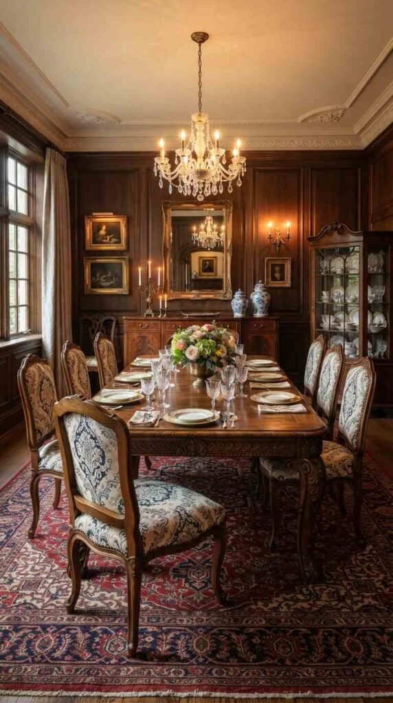 Ultra Traditional Dining Room with Handcrafted Furniture Elegance