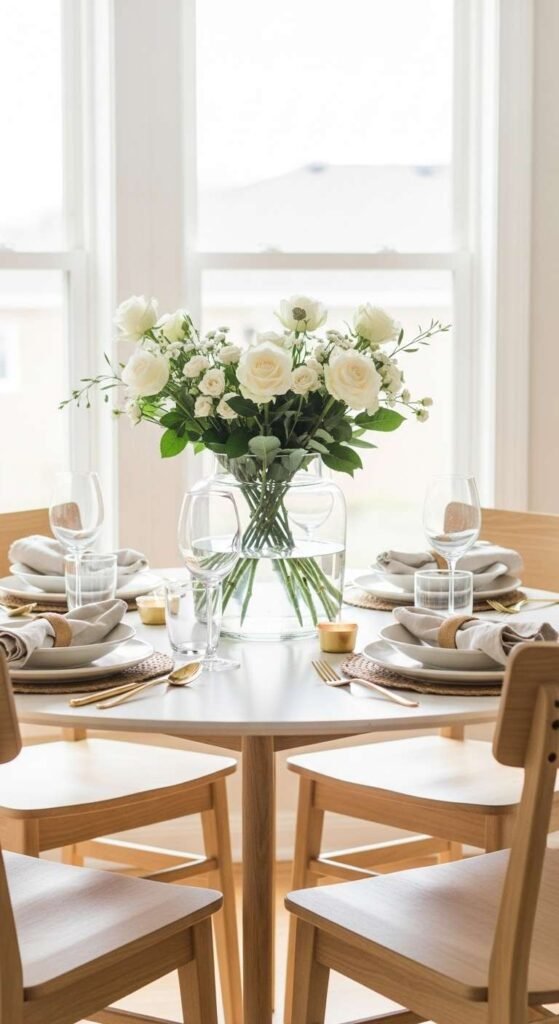  Elegant Centerpiece with Fresh Flowers