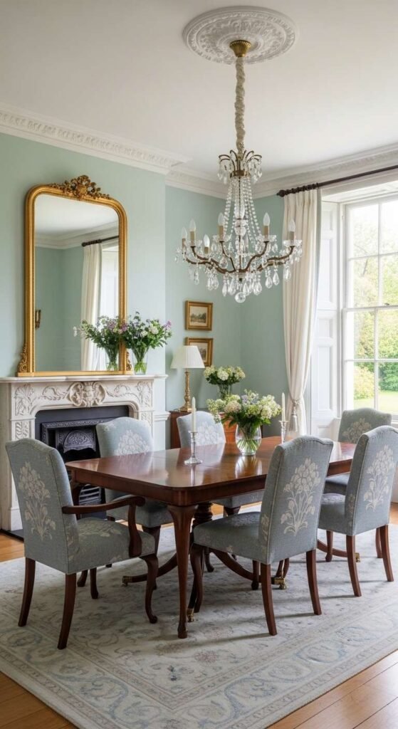Traditional Dining Room with Soft Pastel Accents