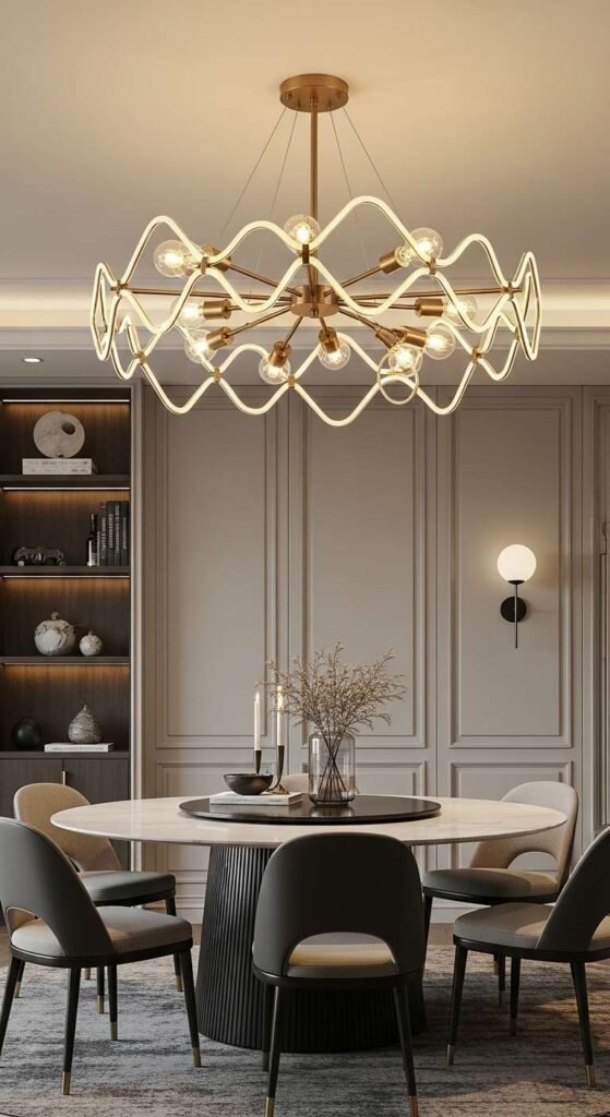  Statement Chandelier Above Table