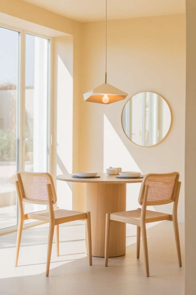 Light Color Minimal Dining Corner Setup