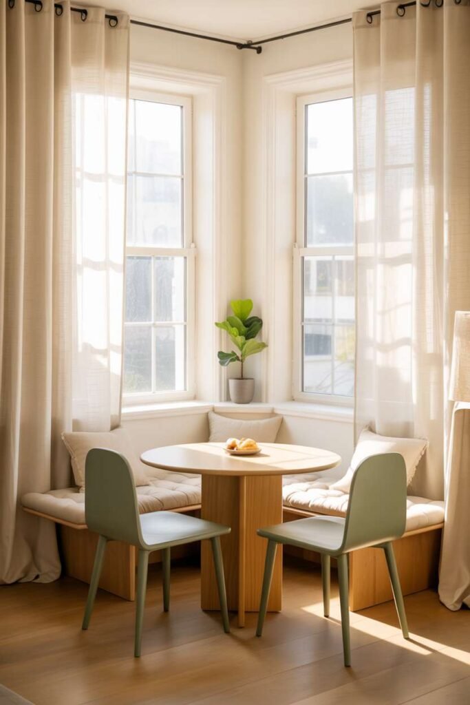 Corner Window Dining Nook Setup
