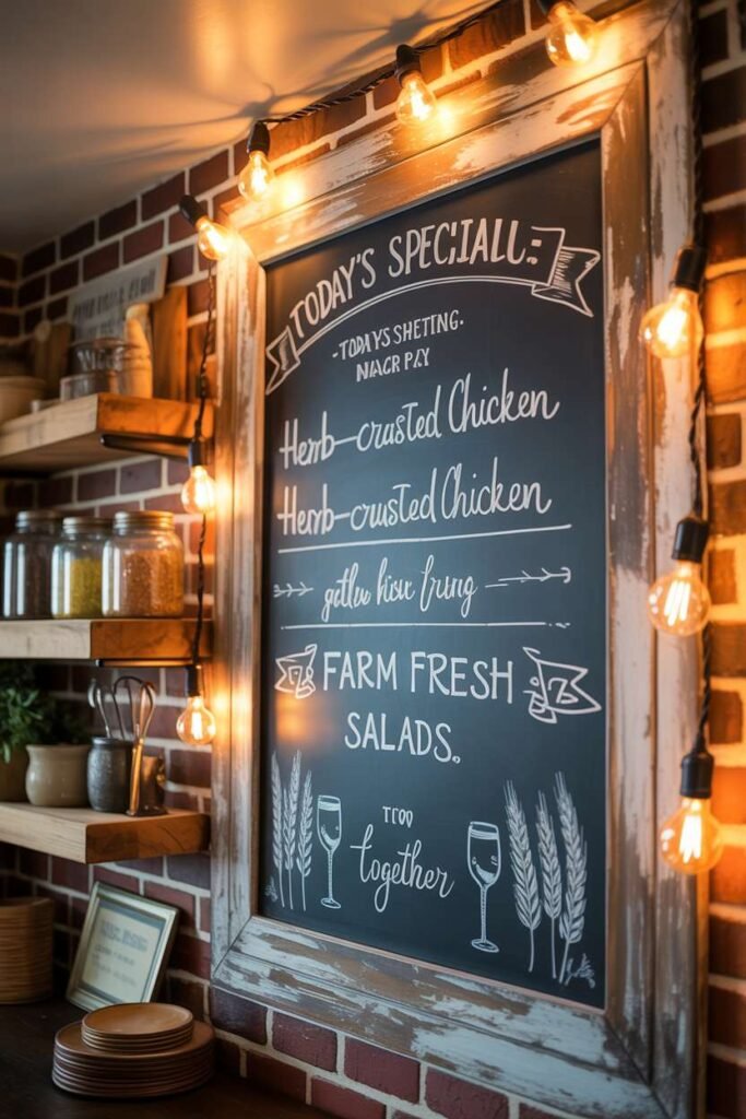  Vintage Rustic Chalkboard Wall Feature