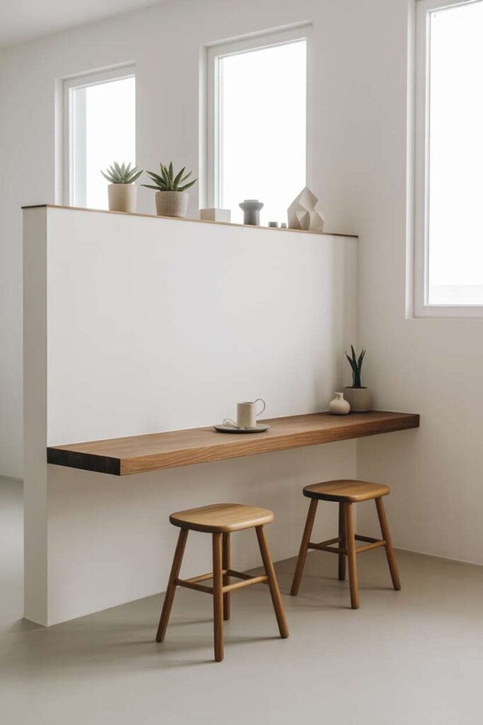 Minimal Floating Shelf Dining Setup